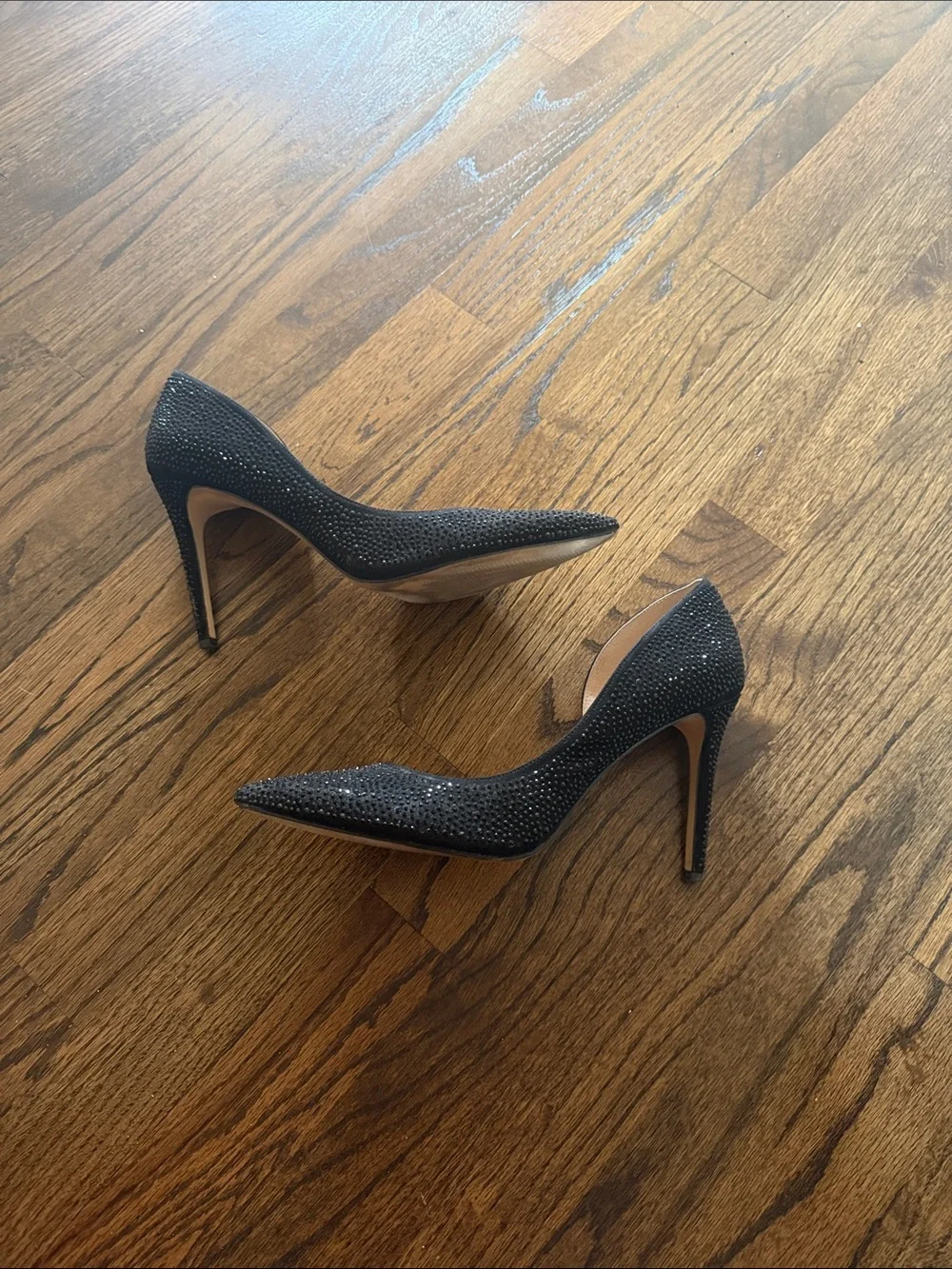 INC International Concepts Black Crystal-Embellished Pointed D'Orsay Heels